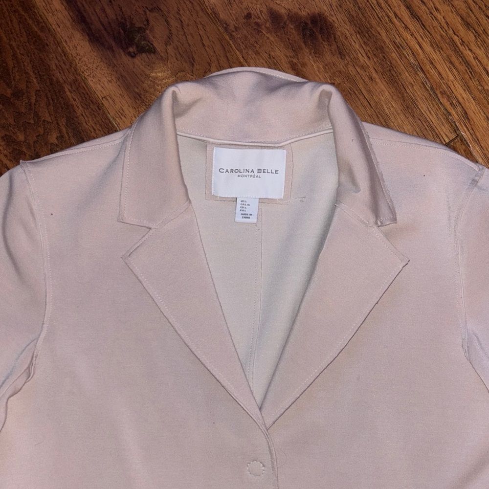 Carolina Belle Montreal Beige long luxury jacket